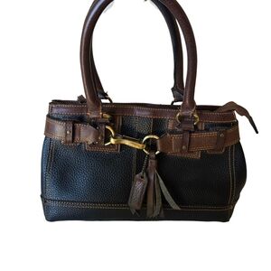 COACH Y2K Vintage Hamptons Carry All Leather Tote Handbag Purse Black Brown
